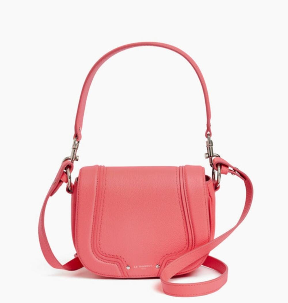 Le Tanneur 1898 Ella Small Crossbody Bag in Grained Leather in Pink